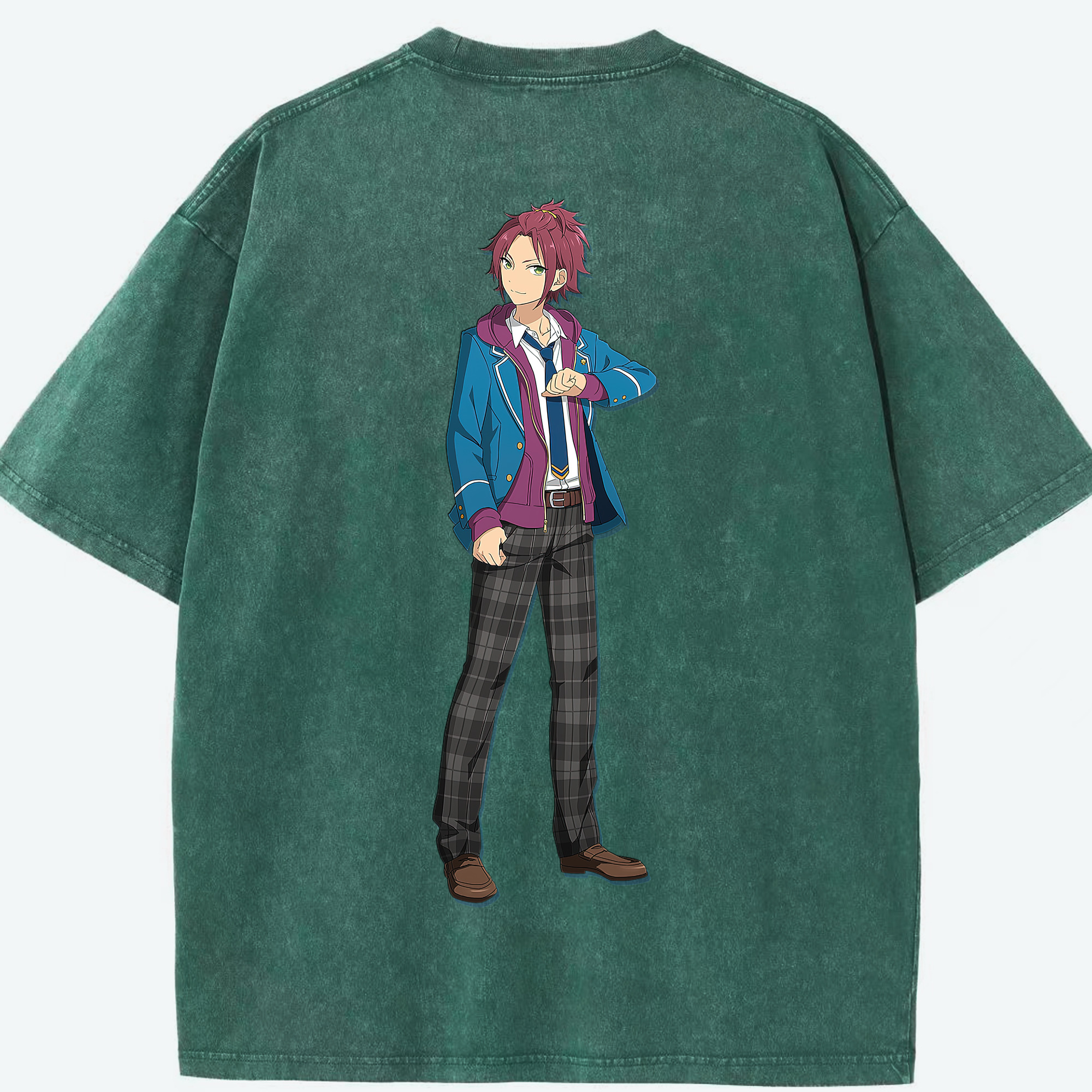 （画像用） あんさんぶるスターズ! Ensemble Stars 綿100% ヴィンテージ風 半袖Tシャツ（背面プリント）